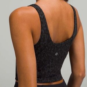 Lululemon Align Tank Top Leopard Camo Deep Coal Multi - Size 4 - Excellent